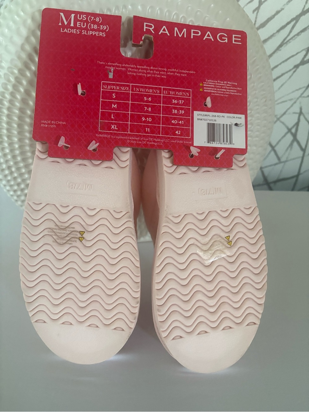 Rampage Light Pink Women's Slip-On Clog Slippers. Size M (7/8) - Picture 5 of 5